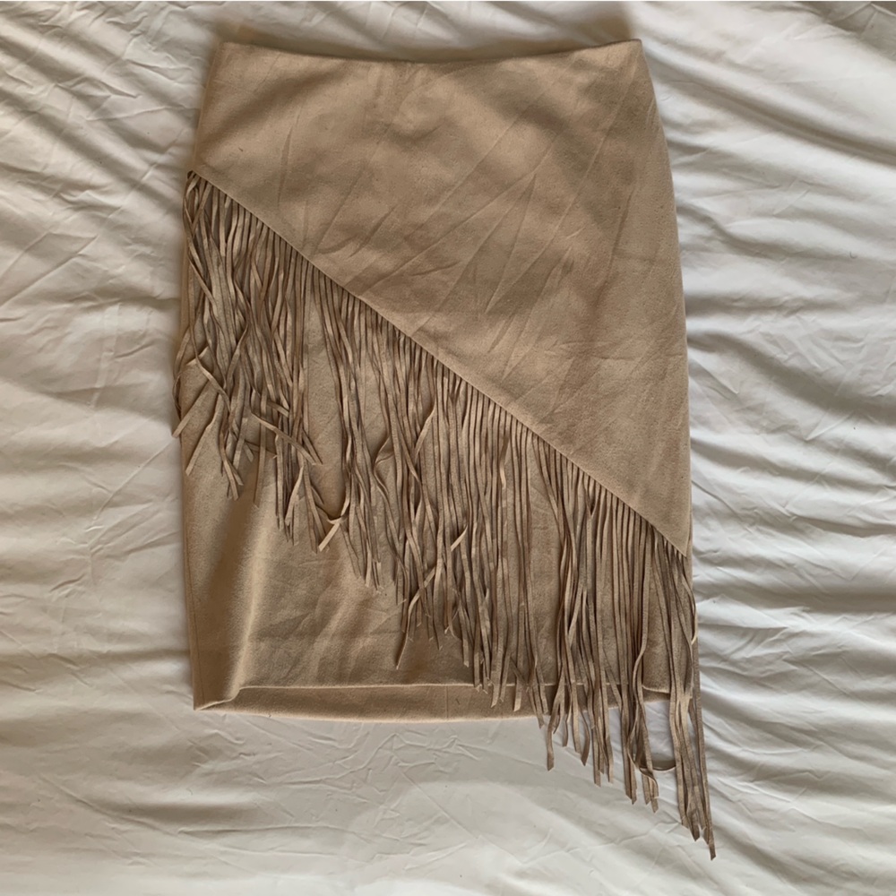 Blush Pink Fringe Skirt